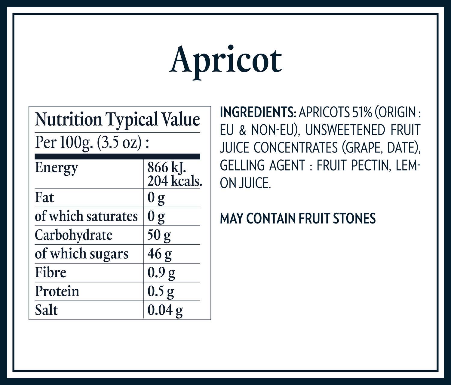 Nutrition Tables apricot