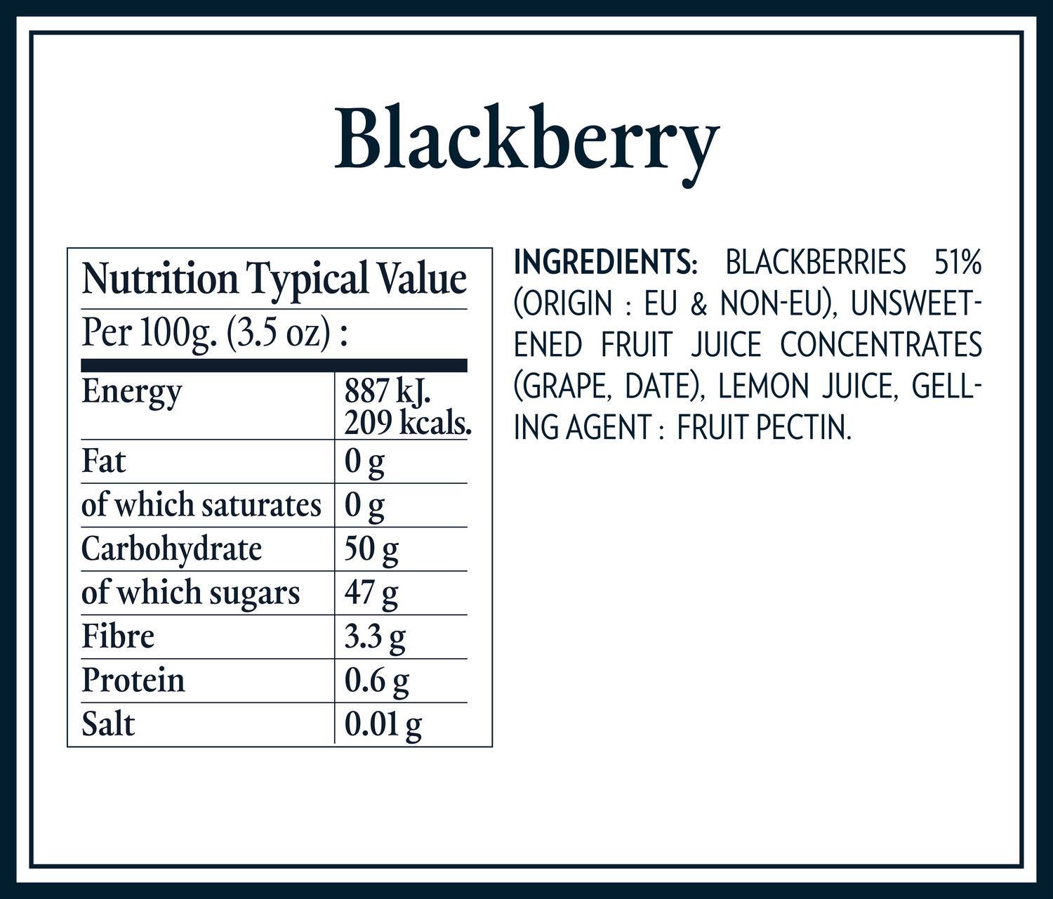 Nutrition Tables blackberry