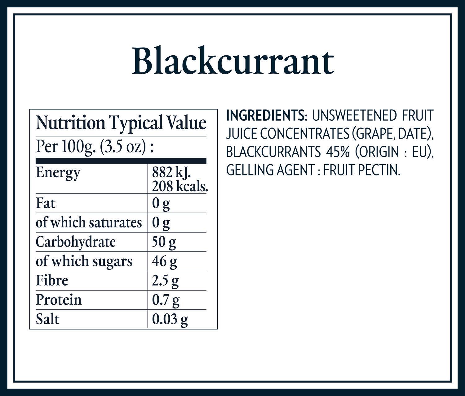 Nutrition Tables blackcurrant